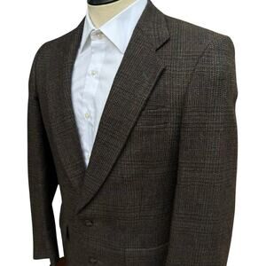 Christian Dior Monsieur 38R Tweed Sport Coat Blazer Browns Blue Plum